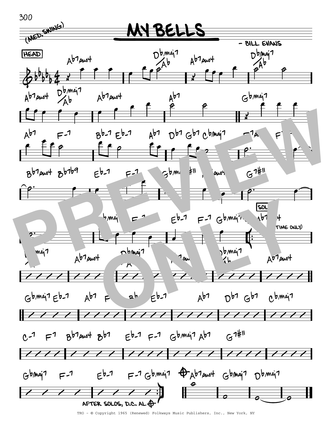 Learn to play Bill Evans My Bells sheet music for Real Book – Melody & Chords in minutes. Price: 5.9900$ Bill Evans My Bells sheet music notes and chords arranged for Real Book – Melody & Chords