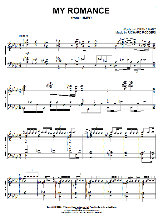 Learn to play Bill Evans My Romance sheet music for Piano Solo in minutes. Price: 7.8900$ Bill Evans My Romance sheet music notes and chords arranged for Piano Solo