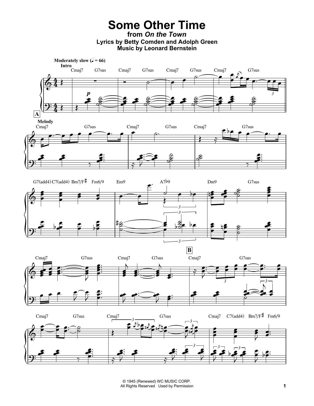 Bill Evans Some Other Time (from Step Lively) sheet music notes and chords. Download Printable PDF.