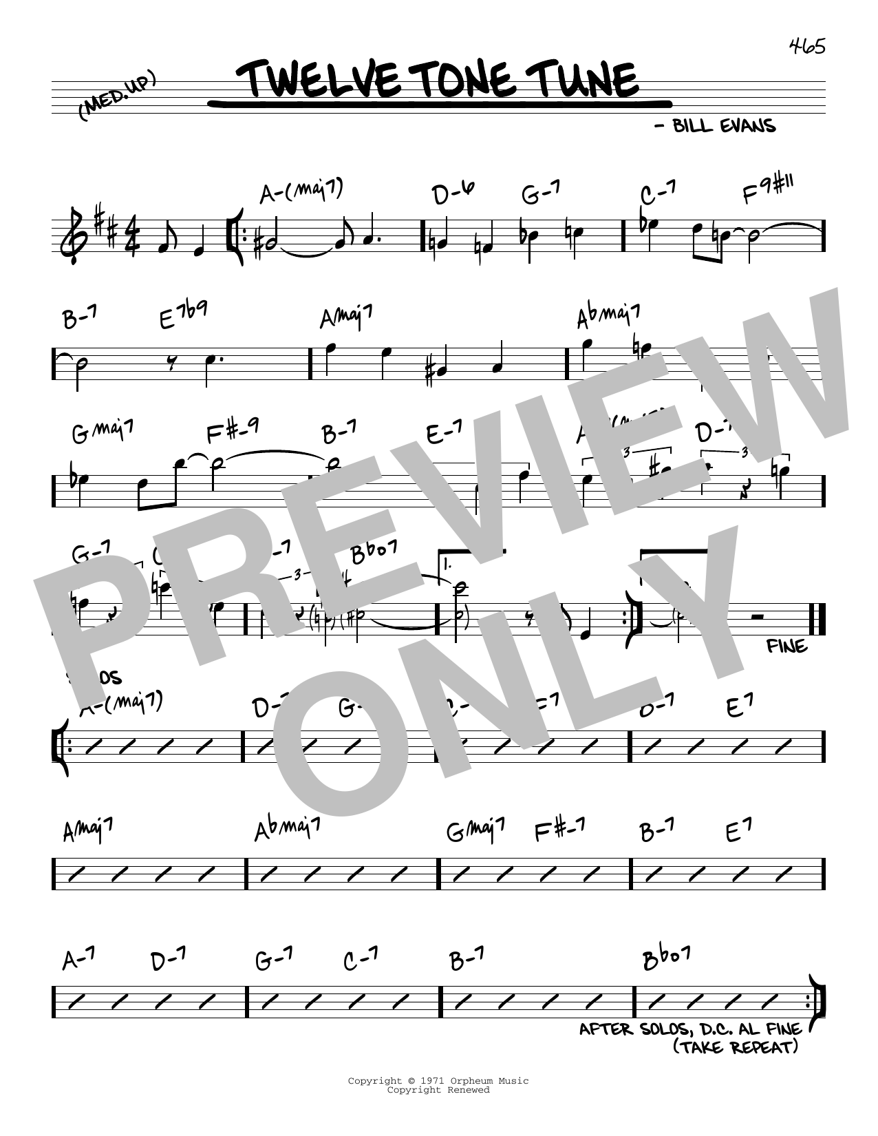 Learn to play Bill Evans Twelve Tone Tune sheet music for Real Book – Melody & Chords in minutes. Price: 5.9900$ Bill Evans Twelve Tone Tune sheet music notes and chords arranged for Real Book – Melody & Chords