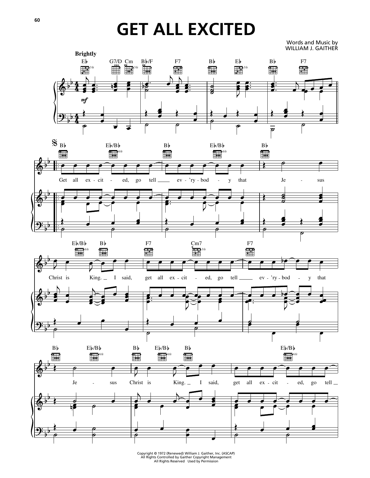 Bill Gaither Get All Excited sheet music notes and chords. Download Printable PDF.