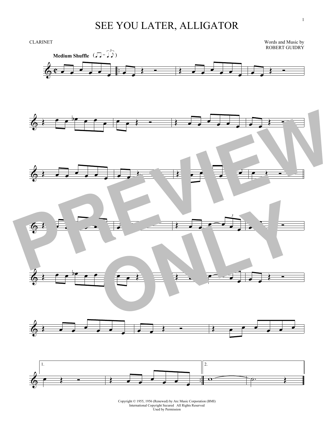 Bill Haley & His Comets See You Later, Alligator sheet music notes and chords. Download Printable PDF.