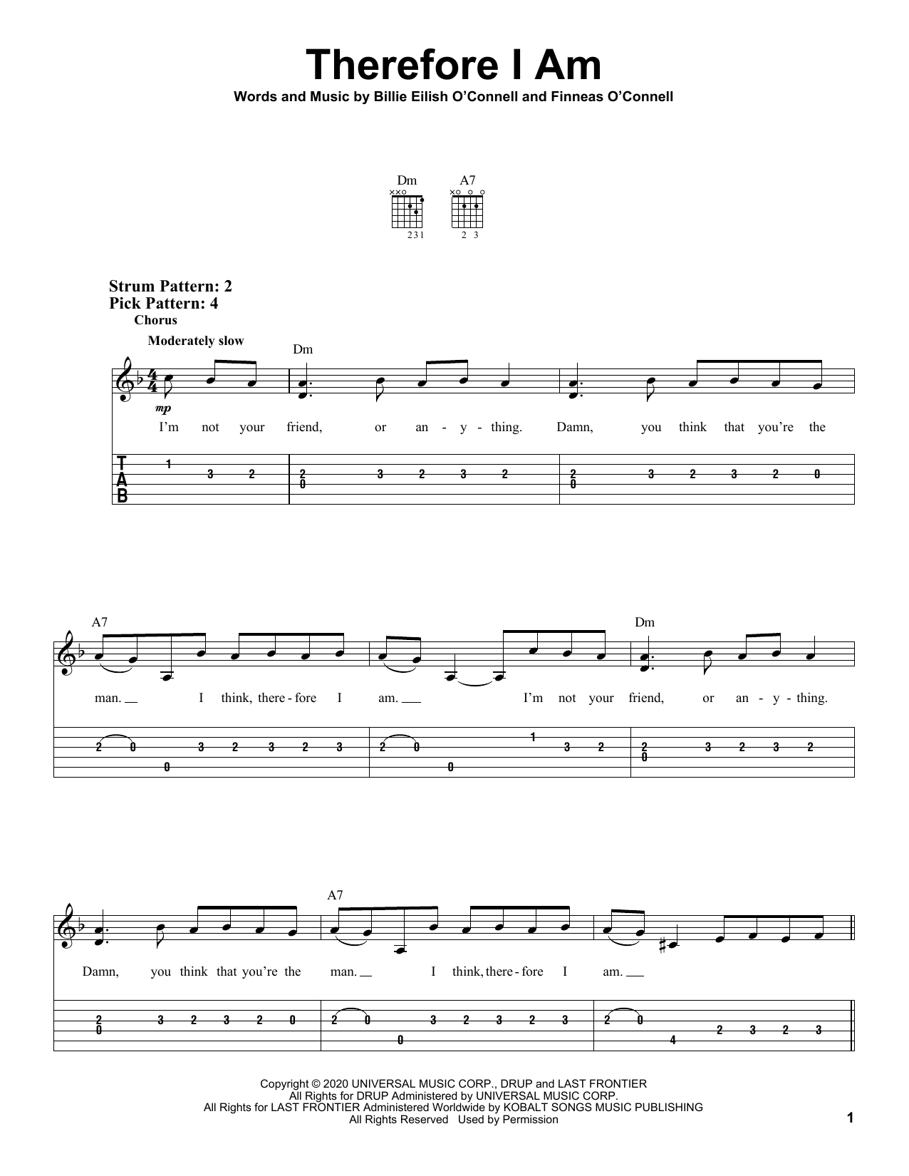 Billie Eilish Therefore I Am sheet music notes and chords. Download Printable PDF.