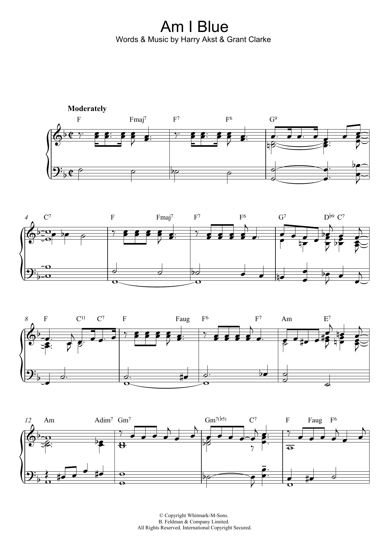 Learn to play Billie Holiday Am I Blue sheet music for Piano Solo in minutes. Price: 7.8900$ Billie Holiday Am I Blue sheet music notes and chords arranged for Piano Solo