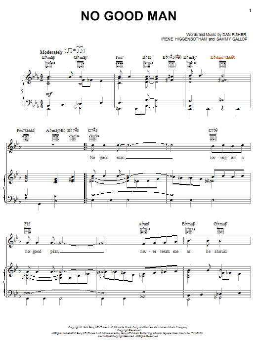 Learn to play Billie Holiday No Good Man sheet music for Piano, Vocal & Guitar Chords (Right-Hand Melody) in minutes. Price: 7.8900$ Billie Holiday No Good Man sheet music notes and chords arranged for Piano, Vocal & Guitar Chords (Right-Hand Melody)