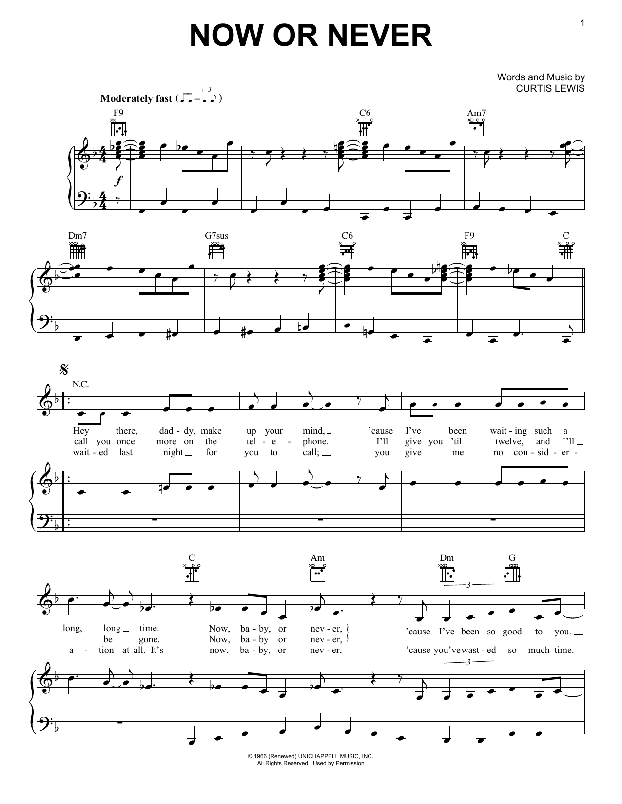 Billie Holiday Now Or Never sheet music notes and chords. Download Printable PDF.