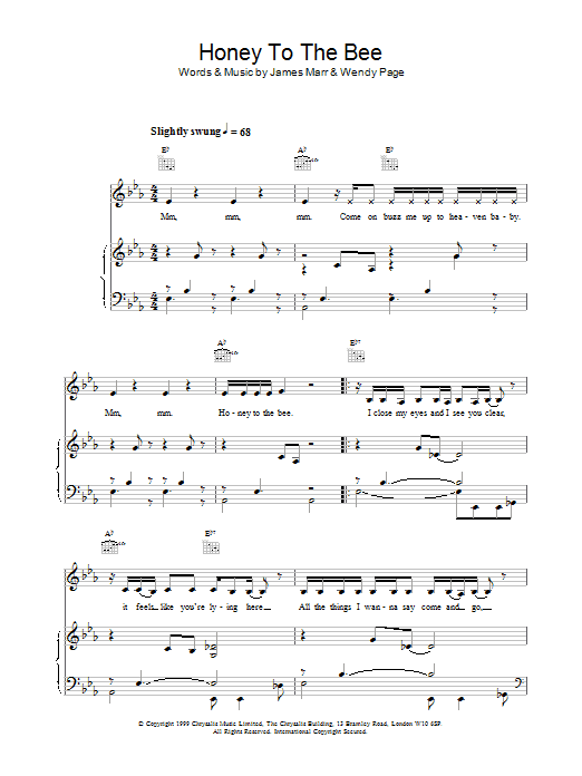 Billie Piper Honey to the Bee sheet music notes and chords. Download Printable PDF.