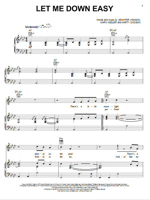 Billy Currington Let Me Down Easy sheet music notes and chords. Download Printable PDF.