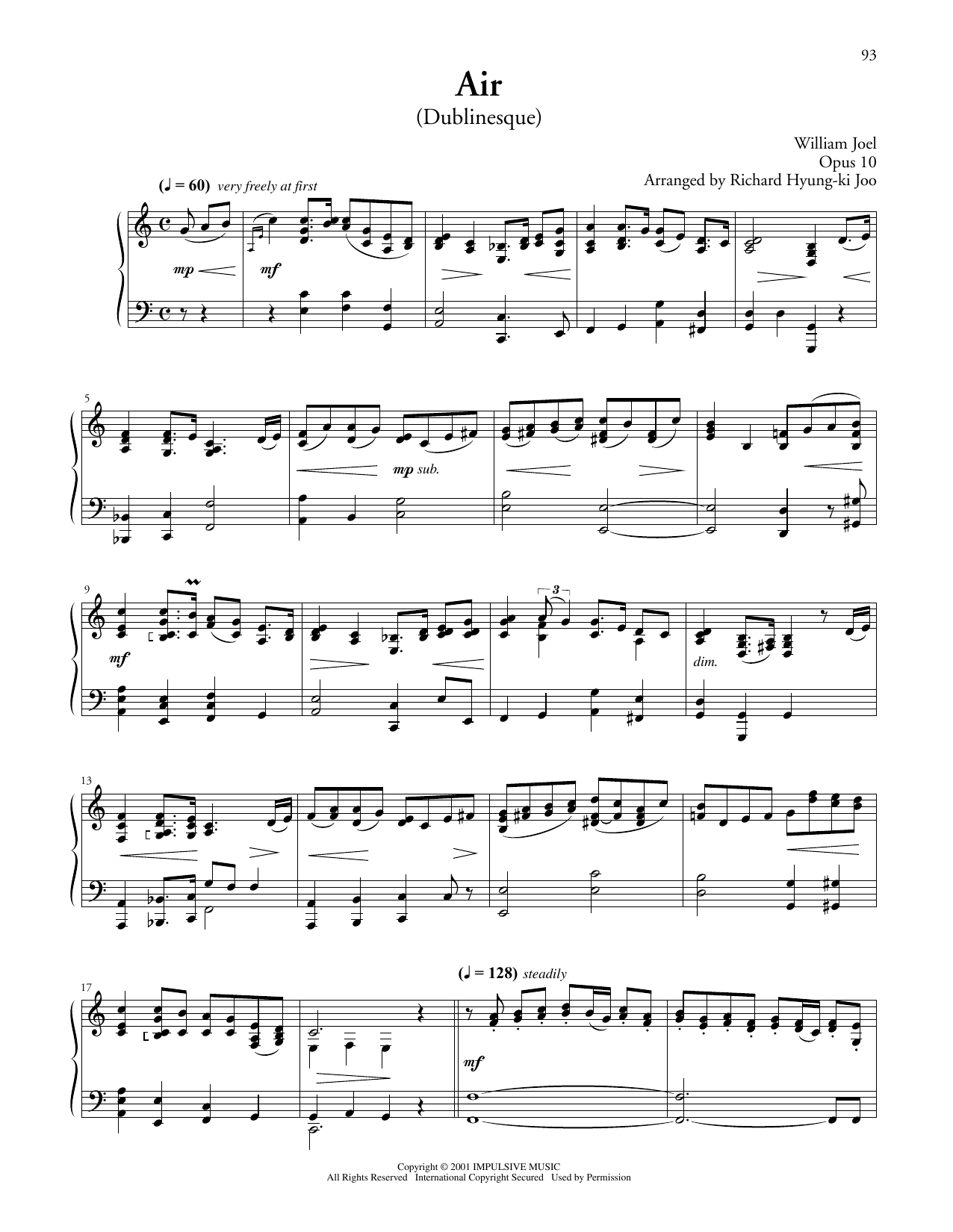 Learn to play Billy Joel Air (Dublinesque) sheet music for Piano Solo in minutes. Price: 7.8900$ Billy Joel Air (Dublinesque) sheet music notes and chords arranged for Piano Solo