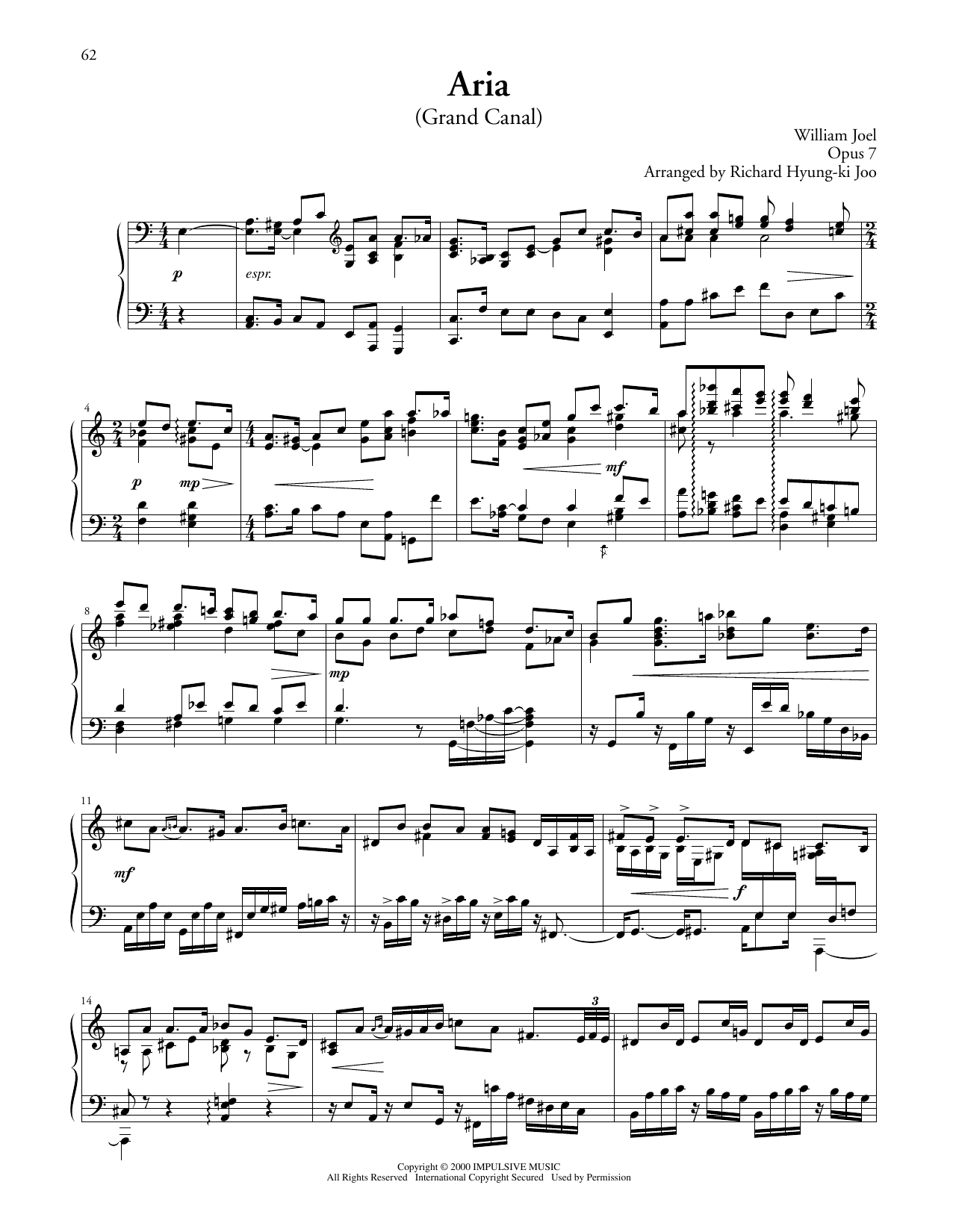 Learn to play Billy Joel Aria (Grand Canal) sheet music for Piano Solo in minutes. Price: 7.8900$ Billy Joel Aria (Grand Canal) sheet music notes and chords arranged for Piano Solo