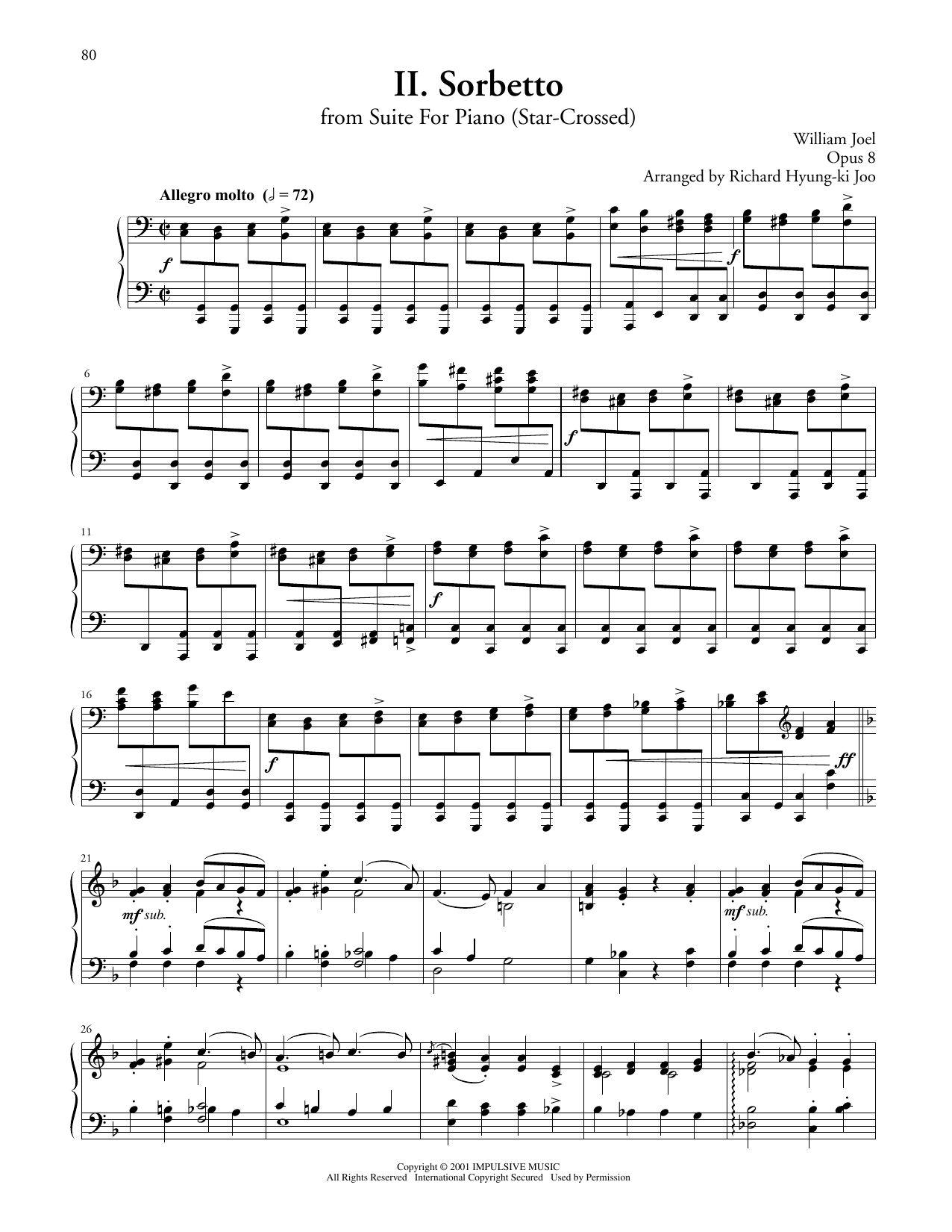 Learn to play Billy Joel Sorbetto From Suite For Piano sheet music for Piano Solo in minutes. Price: 7.8900$ Billy Joel Sorbetto From Suite For Piano sheet music notes and chords arranged for Piano Solo