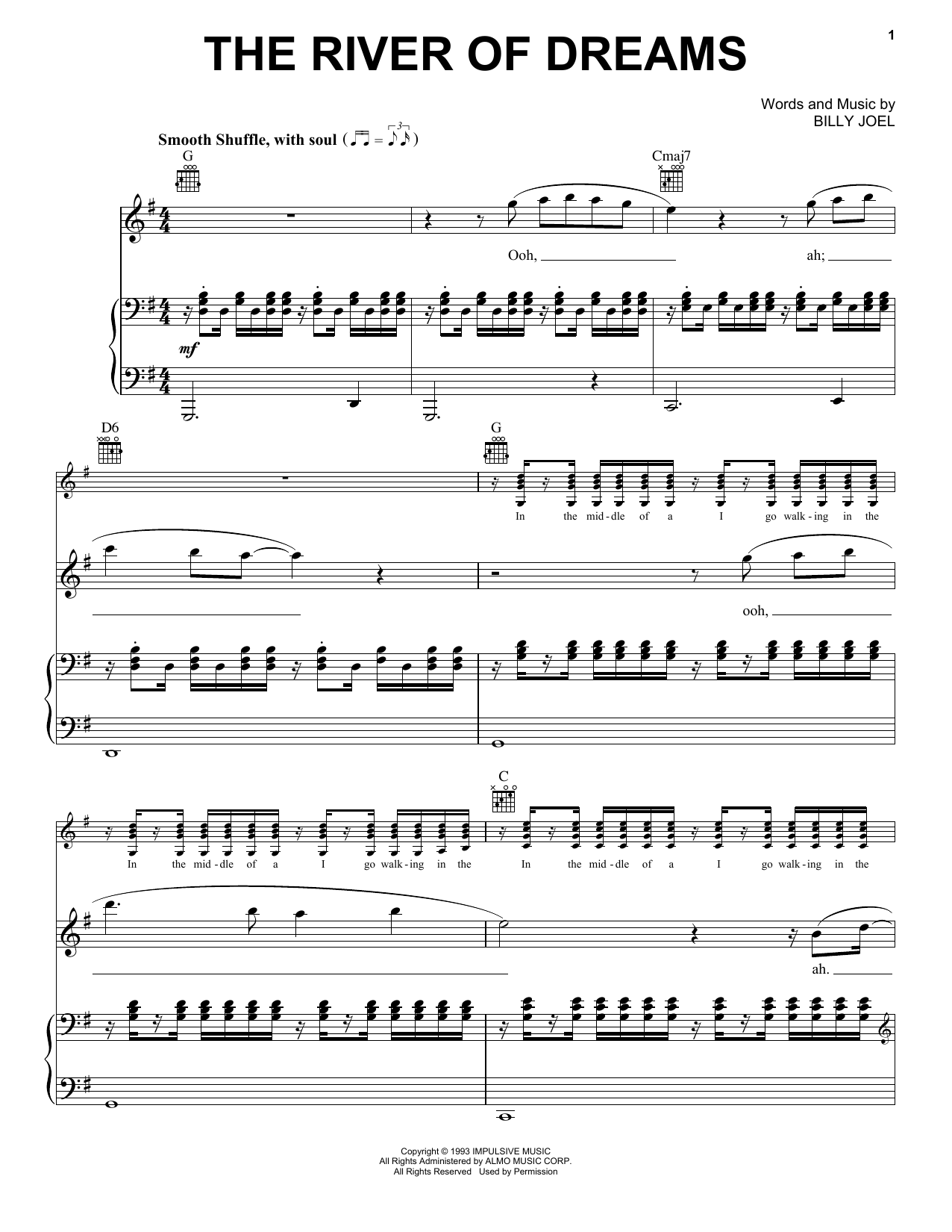 Billy Joel The River Of Dreams sheet music notes and chords. Download Printable PDF.