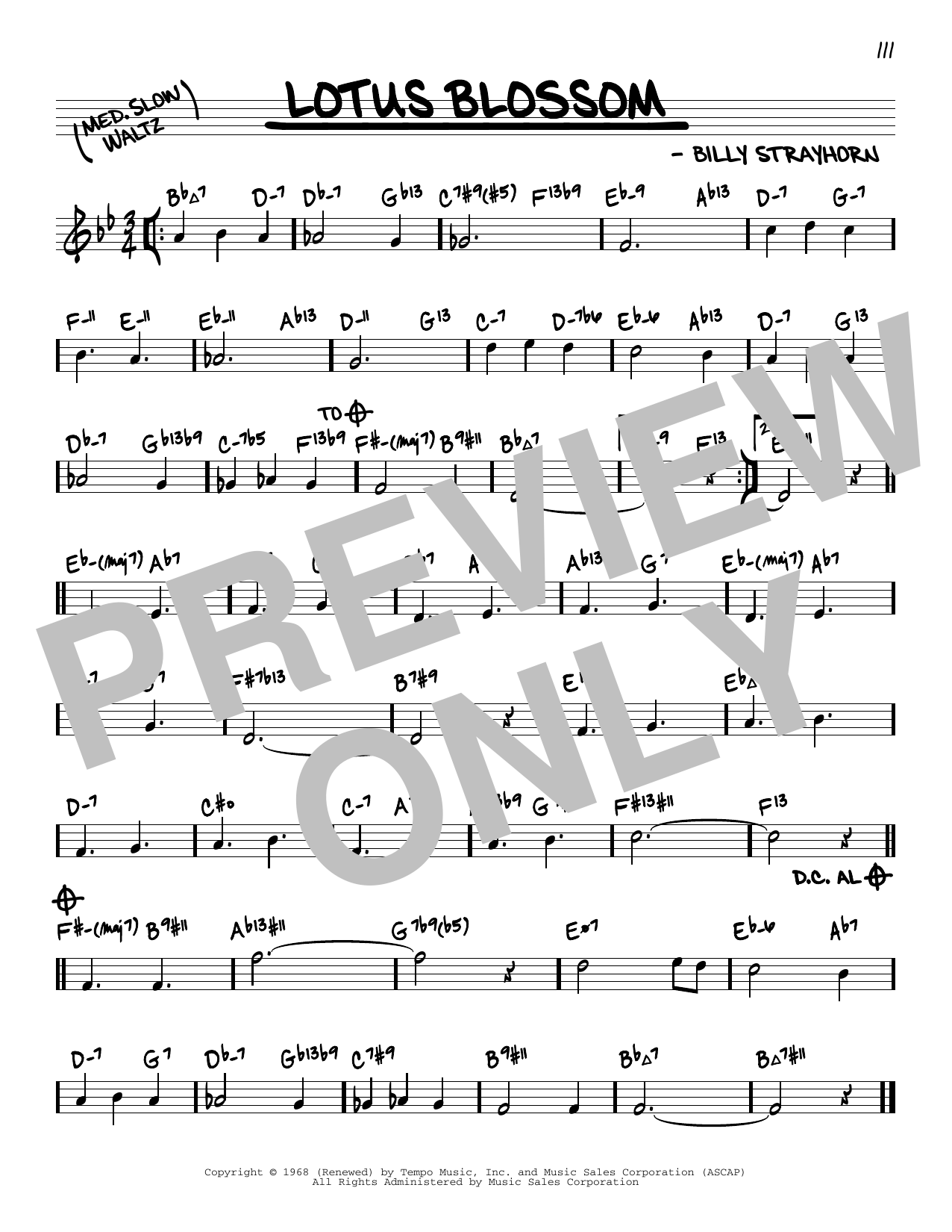 Billy Strayhorn Lotus Blossom (arr. David Hazeltine) sheet music notes and chords. Download Printable PDF.