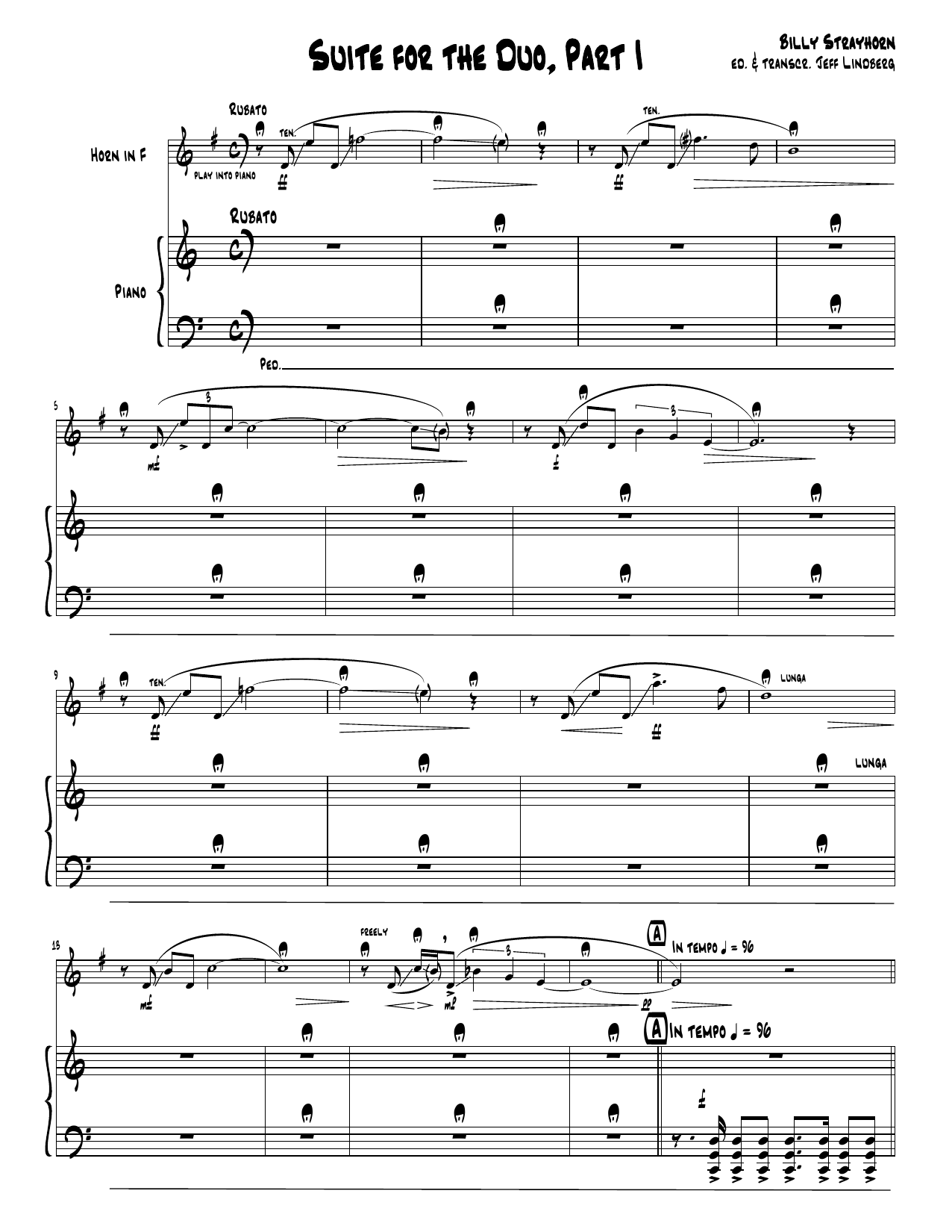 Billy Strayhorn Suite For The Duo (Parts 1-4) sheet music notes and chords. Download Printable PDF.