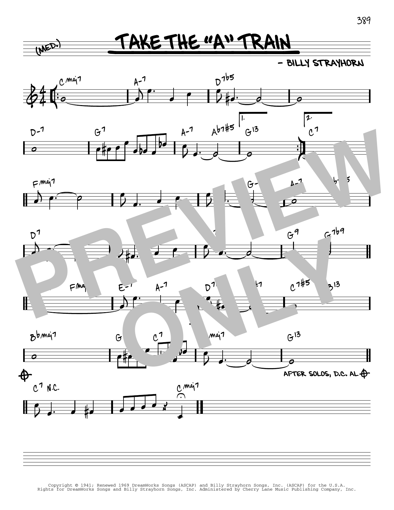 Learn to play Billy Strayhorn Take The Billy Strayhorn Take The