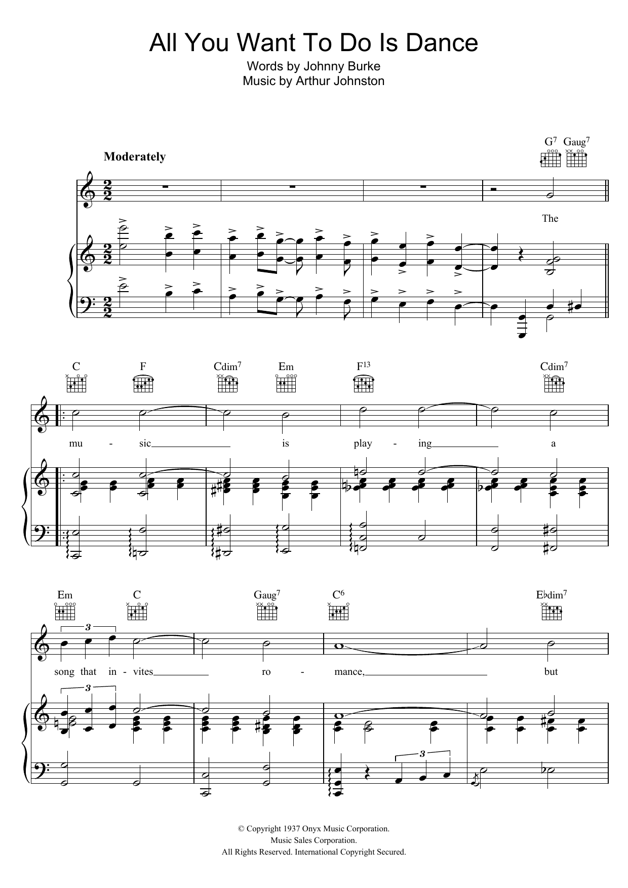 Learn to play Bing Crosby All You Want To Do Is Dance sheet music for Piano, Vocal & Guitar Chords in minutes. Price: 7.8900$ Bing Crosby All You Want To Do Is Dance sheet music notes and chords arranged for Piano, Vocal & Guitar Chords