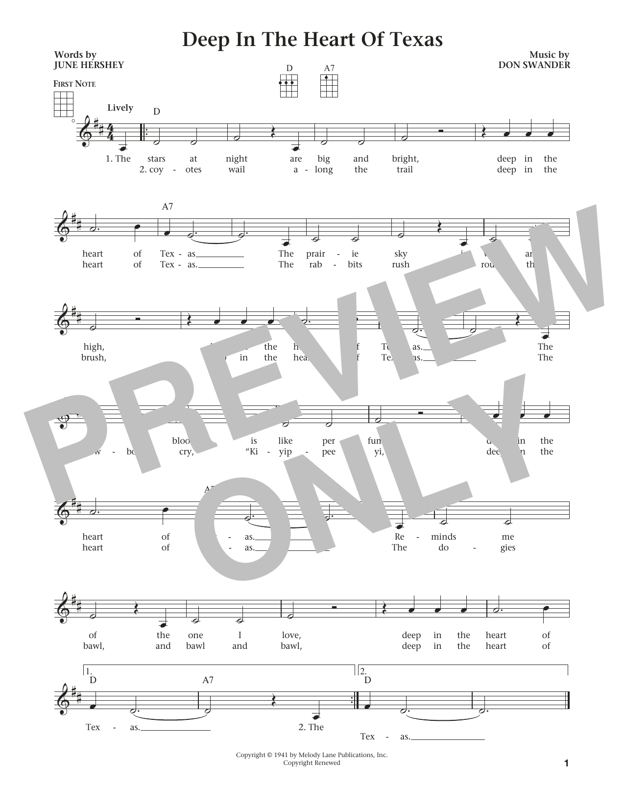 Learn to play Bing Crosby Deep In The Heart Of Texas (from The Daily Ukulele) (arr. Liz and Jim Beloff) sheet music for Ukulele in minutes. Price: 5.9900$ Bing Crosby Deep In The Heart Of Texas (from The Daily Ukulele) (arr. Liz and Jim Beloff) sheet music notes and chords arranged for Ukulele
