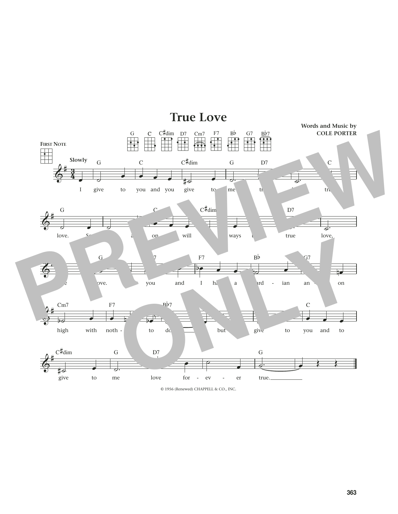 Bing Crosby & Grace Kelly True Love (from The Daily Ukulele) (arr. Jim Beloff) sheet music notes and chords. Download Printable PDF.