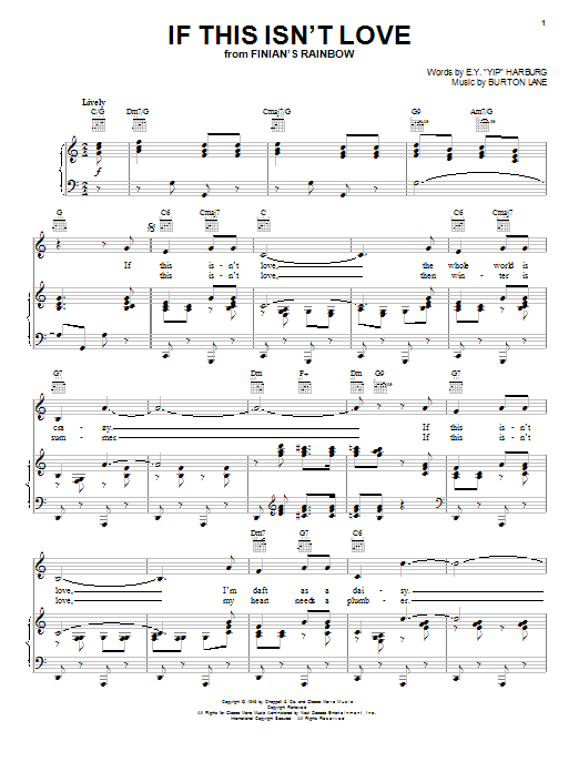 Learn to play Bing Crosby If This Isn't Love sheet music for Piano, Vocal & Guitar Chords (Right-Hand Melody) in minutes. Price: 7.8900$ Bing Crosby If This Isn't Love sheet music notes and chords arranged for Piano, Vocal & Guitar Chords (Right-Hand Melody)