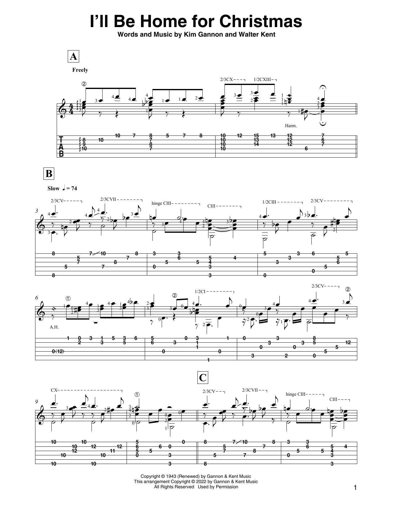 Bing Crosby I'll Be Home For Christmas (arr. David Jaggs) sheet music notes and chords. Download Printable PDF.