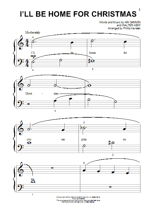 Bing Crosby I'll Be Home For Christmas sheet music notes and chords. Download Printable PDF.