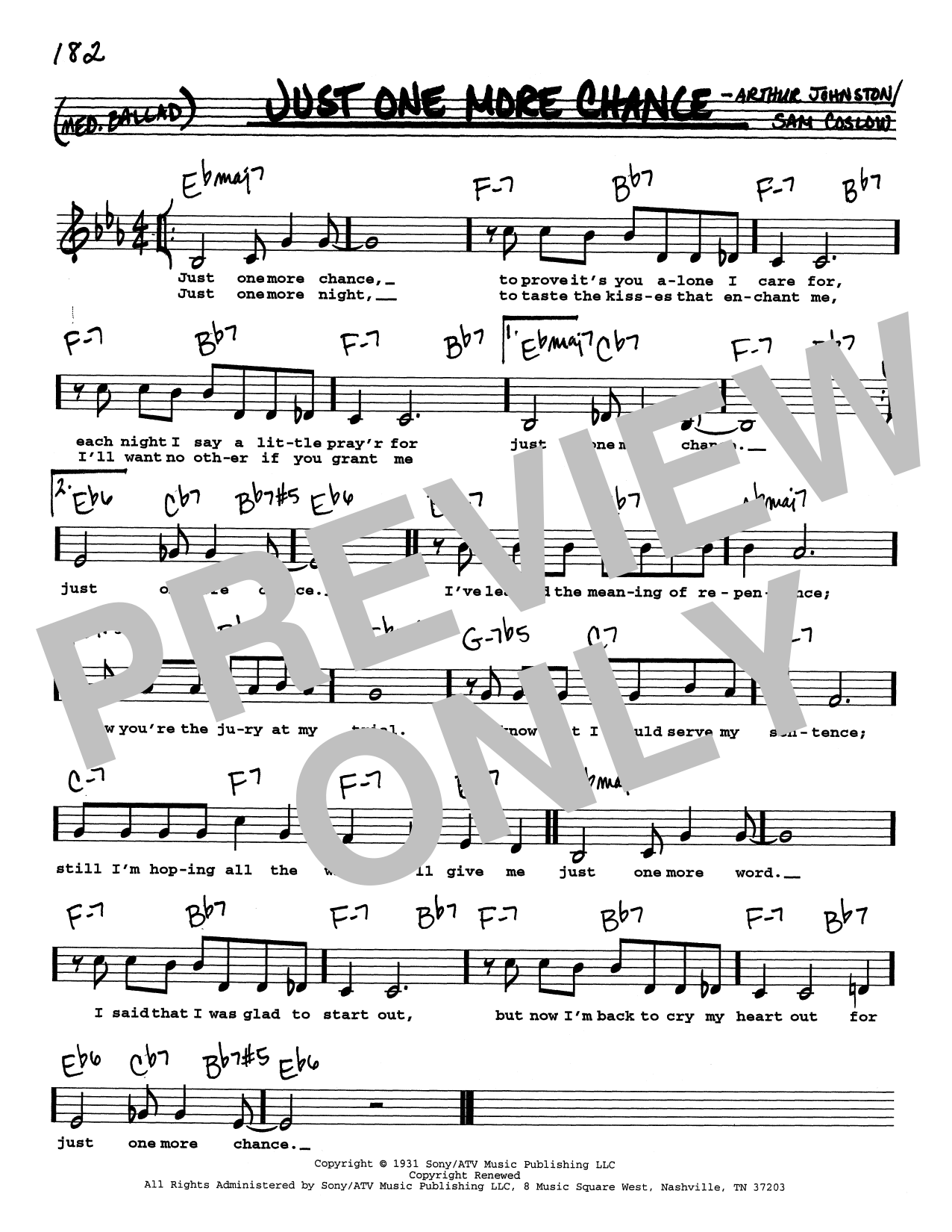 Learn to play Bing Crosby Just One More Chance (Low Voice) sheet music for Real Book – Melody, Lyrics & Chords in minutes. Price: 5.9900$ Bing Crosby Just One More Chance (Low Voice) sheet music notes and chords arranged for Real Book – Melody, Lyrics & Chords
