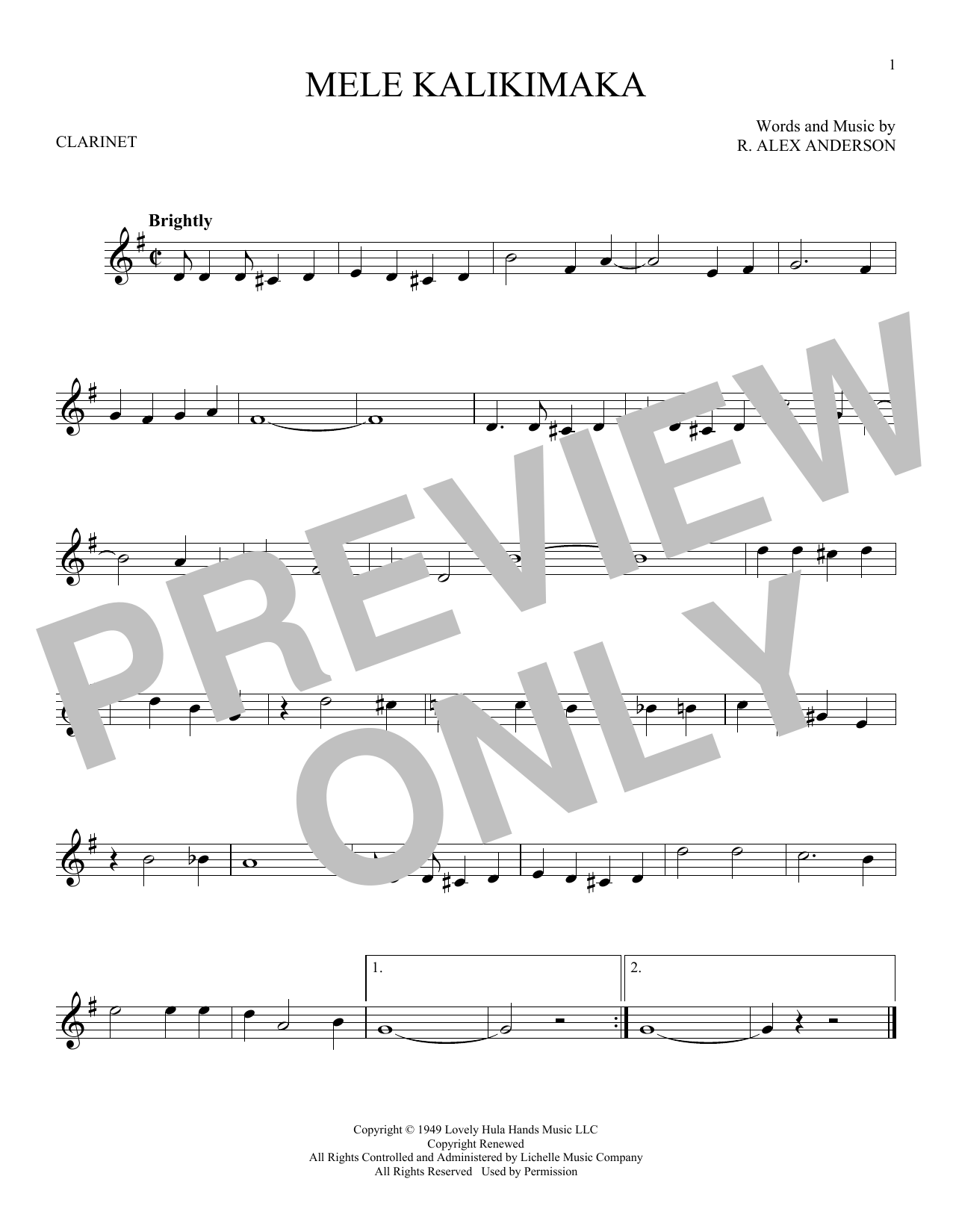 Bing Crosby Mele Kalikimaka sheet music notes and chords. Download Printable PDF.