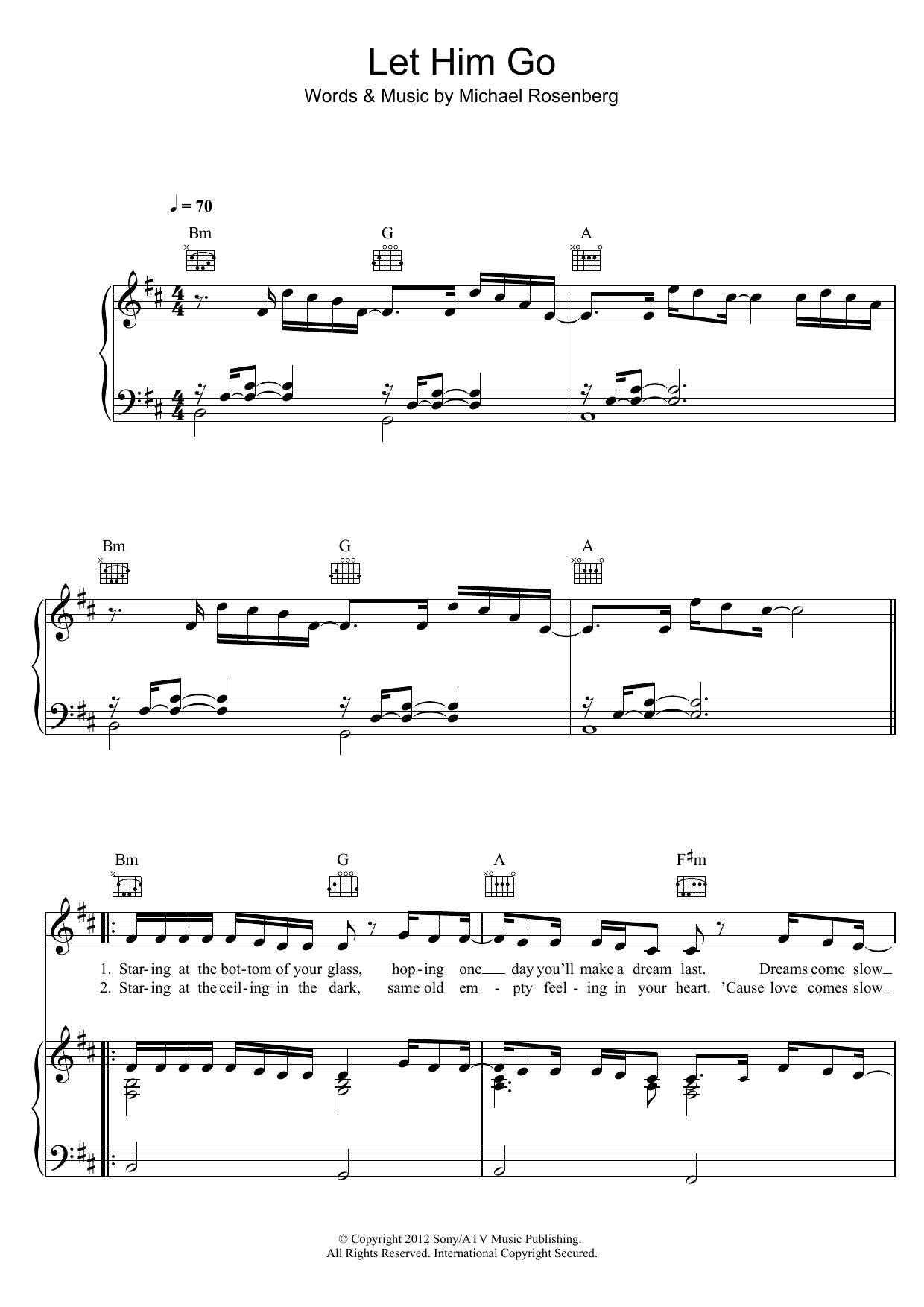 Learn to play Birdy Let Him Go sheet music for Piano, Vocal & Guitar Chords in minutes. Price: 7.8900$ Birdy Let Him Go sheet music notes and chords arranged for Piano, Vocal & Guitar Chords