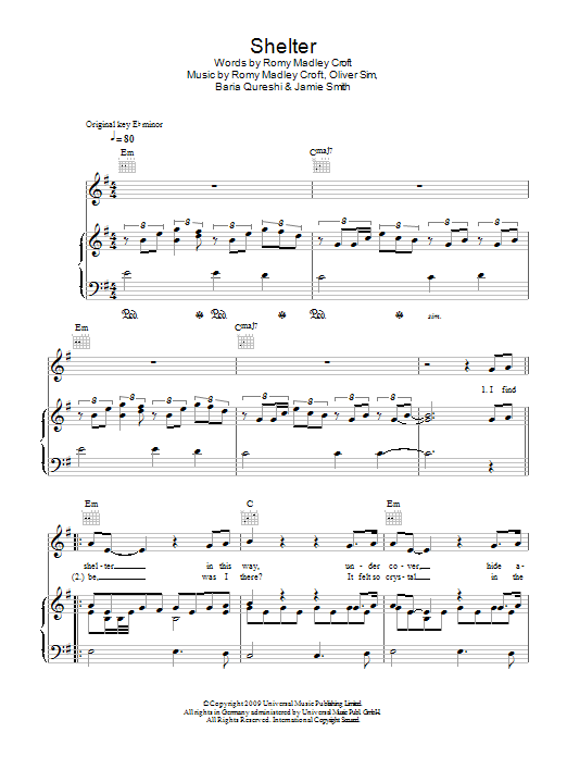 Birdy Shelter sheet music notes and chords arranged for Piano, Vocal & Guitar Chords