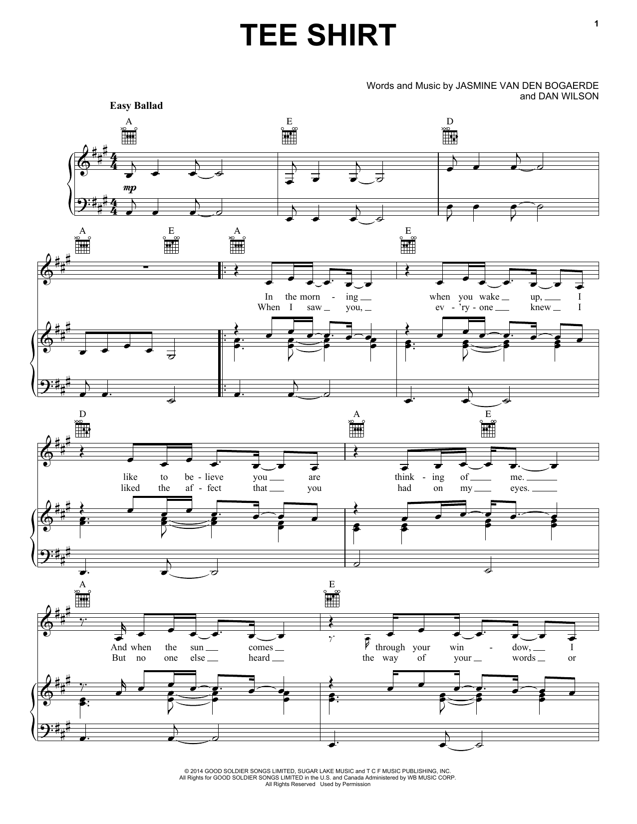 Learn to play Birdy Tee Shirt sheet music for Piano, Vocal & Guitar Chords (Right-Hand Melody) in minutes. Price: 7.8900$ Birdy Tee Shirt sheet music notes and chords arranged for Piano, Vocal & Guitar Chords (Right-Hand Melody)