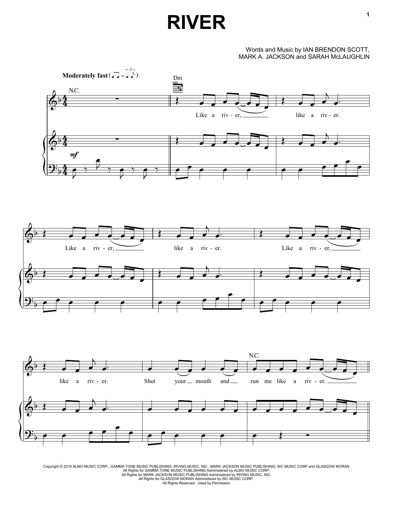 Bishop Briggs River sheet music notes and chords. Download Printable PDF.