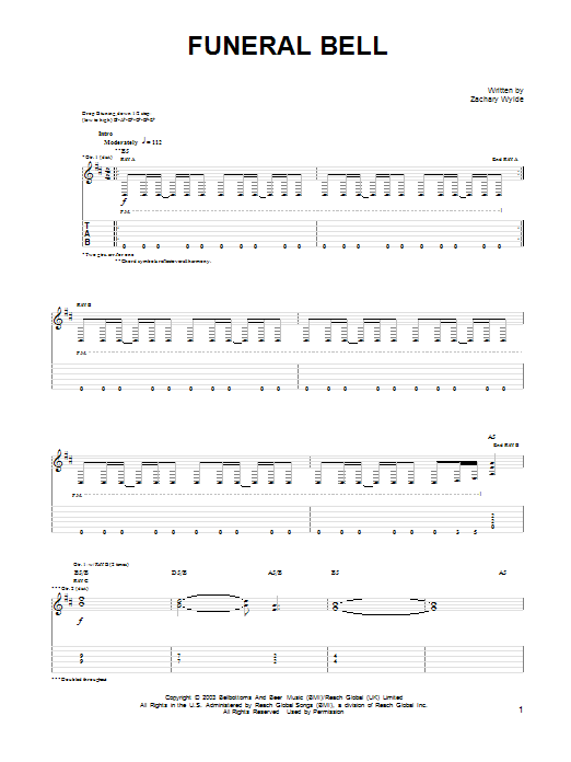 Learn to play Black Label Society Funeral Bell sheet music for Guitar Tab in minutes. Price: 7.8900$ Black Label Society Funeral Bell sheet music notes and chords arranged for Guitar Tab