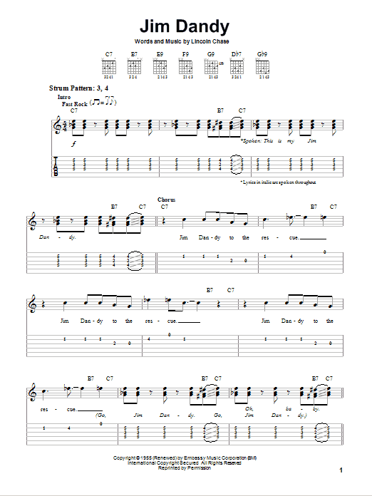 Black Oak Arkansas Jim Dandy sheet music notes and chords. Download Printable PDF.