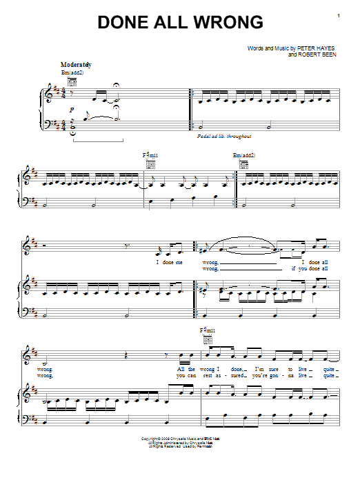 Learn to play Black Rebel Motorcycle Club Done All Wrong sheet music for Piano, Vocal & Guitar Chords (Right-Hand Melody) in minutes. Price: 7.8900$ Black Rebel Motorcycle Club Done All Wrong sheet music notes and chords arranged for Piano, Vocal & Guitar Chords (Right-Hand Melody)