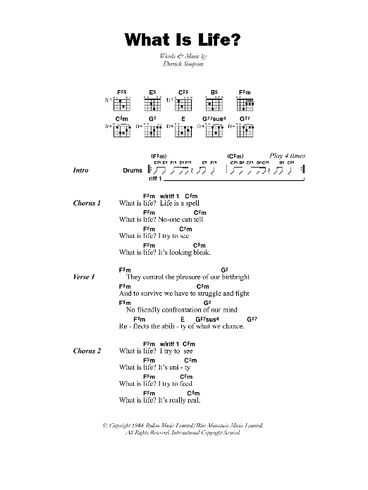 Black Uhuru What Is Life? sheet music notes and chords. Download Printable PDF.