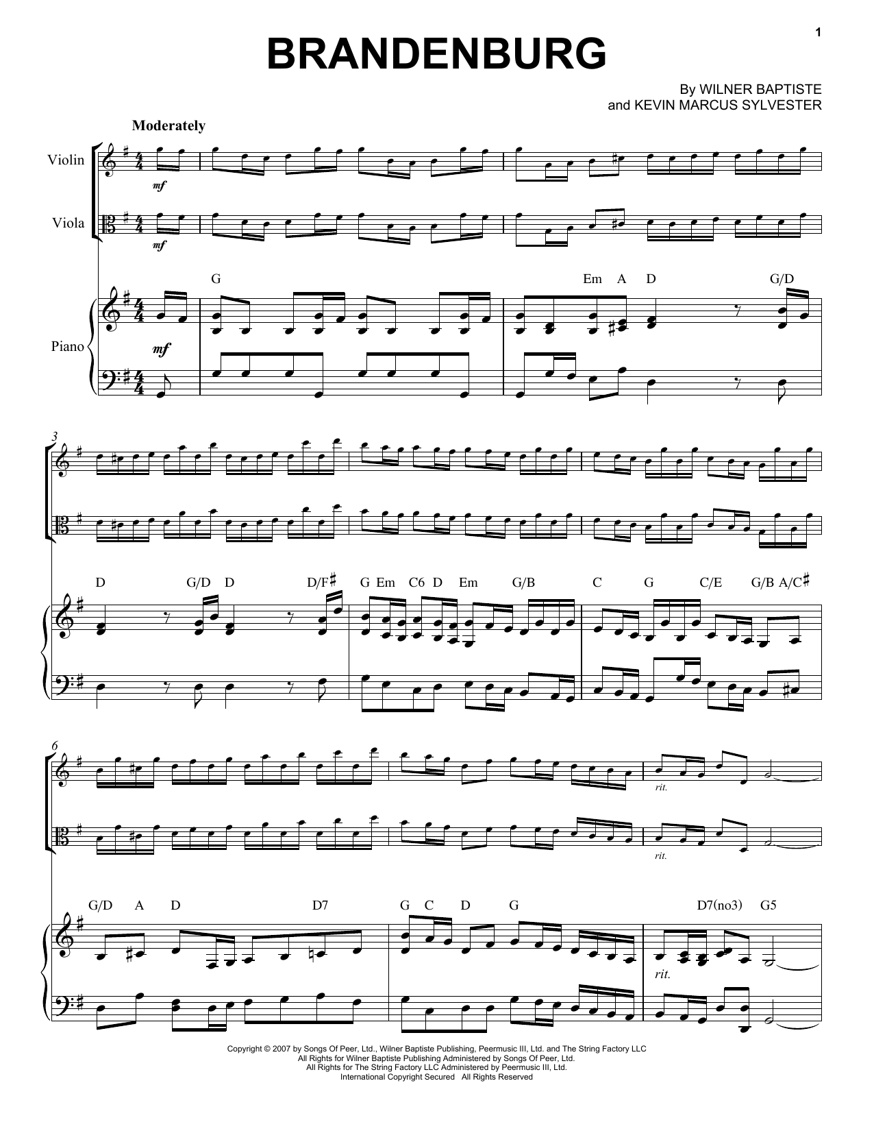 Black Violin Brandenburg sheet music notes and chords. Download Printable PDF.