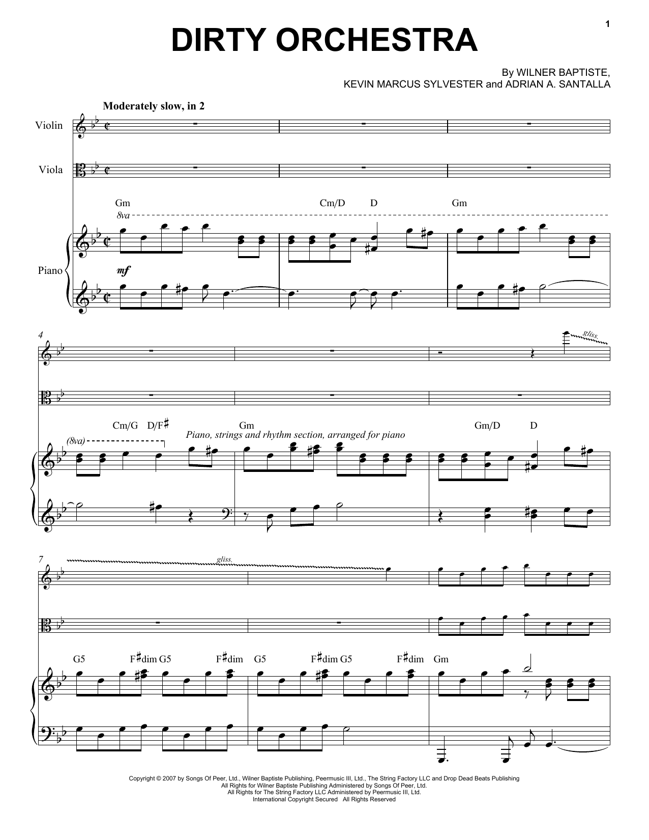 Black Violin Dirty Orchestra sheet music notes and chords. Download Printable PDF.