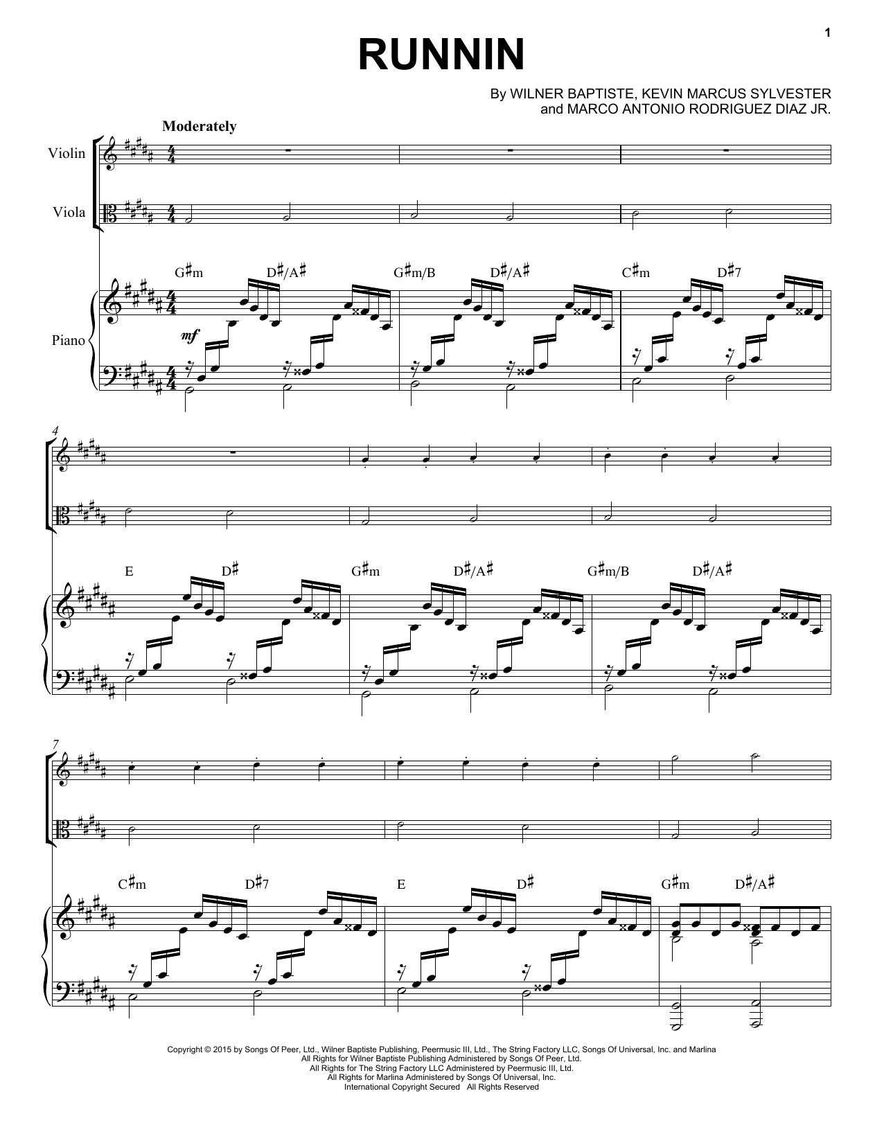 Black Violin Runnin sheet music notes and chords. Download Printable PDF.