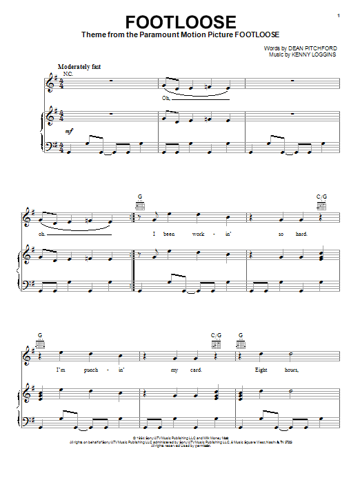 Learn to play Blake Shelton Footloose sheet music for Piano, Vocal & Guitar Chords (Right-Hand Melody) in minutes. Price: 7.8900$ Blake Shelton Footloose sheet music notes and chords arranged for Piano, Vocal & Guitar Chords (Right-Hand Melody)