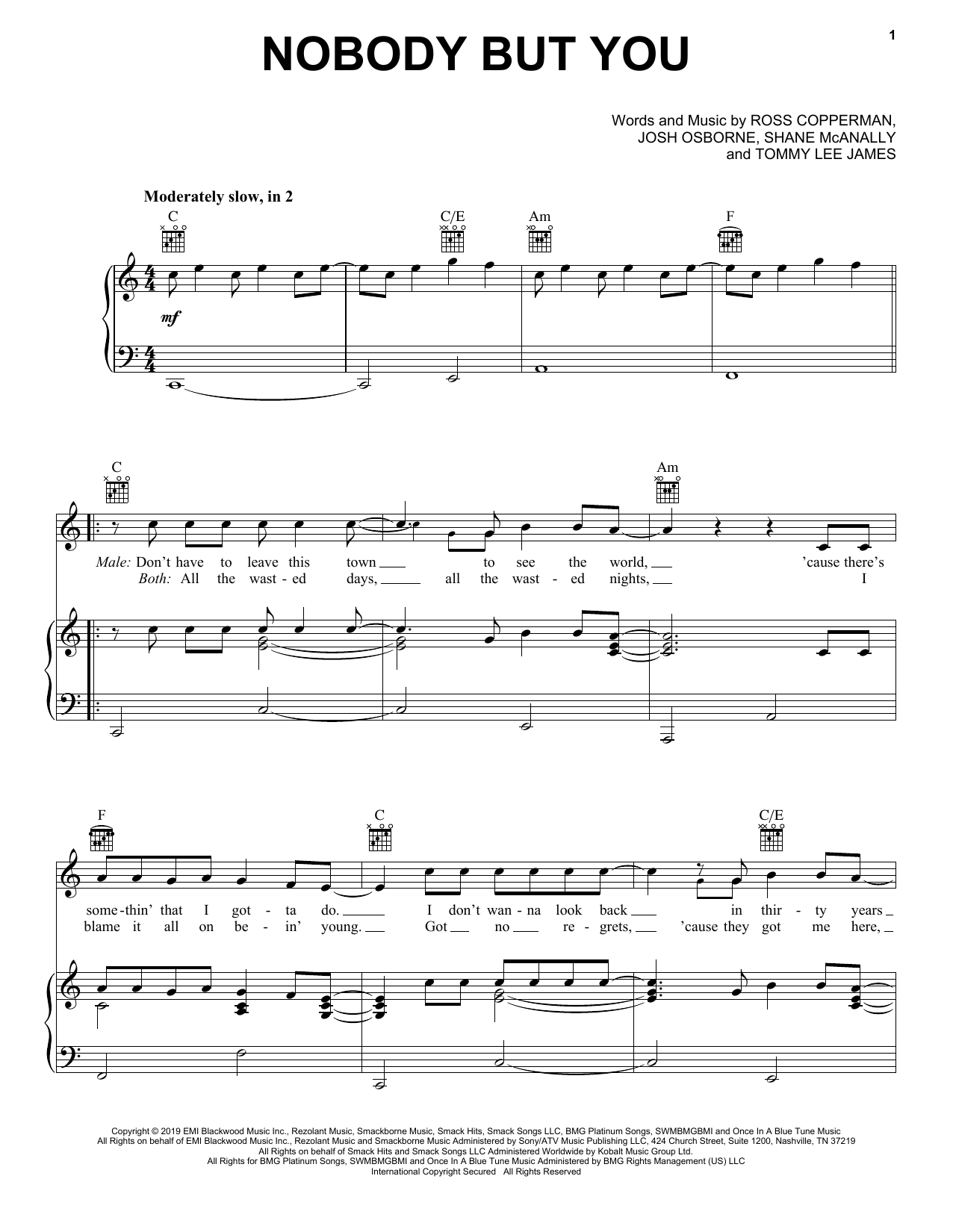 Blake Shelton Nobody But You (duet with Gwen Stefani) sheet music notes and chords. Download Printable PDF.