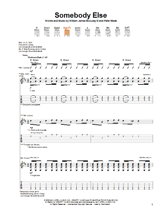 Learn to play Bleu Somebody Else sheet music for Guitar Tab in minutes. Price: 7.8900$ Bleu Somebody Else sheet music notes and chords arranged for Guitar Tab