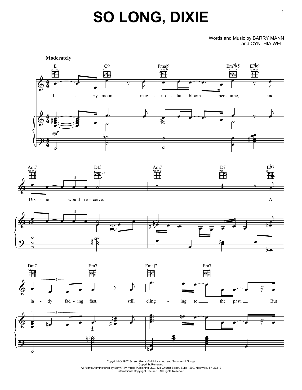 Learn to play Blood, Sweat & Tears So Long Dixie sheet music for Piano, Vocal & Guitar Chords (Right-Hand Melody) in minutes. Price: 7.8900$ Blood, Sweat & Tears So Long Dixie sheet music notes and chords arranged for Piano, Vocal & Guitar Chords (Right-Hand Melody)