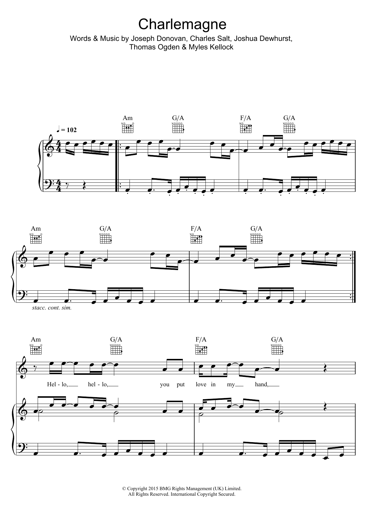 Blossoms Charlemagne sheet music notes and chords. Download Printable PDF.