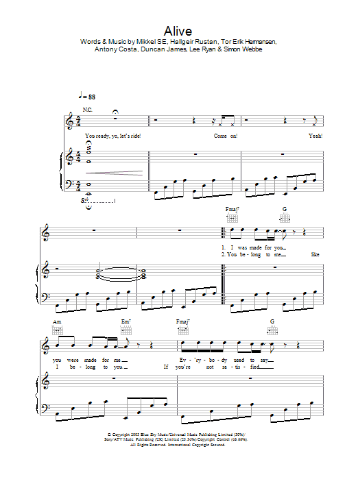 Learn to play Blue Alive sheet music for Piano, Vocal & Guitar Chords in minutes. Price: 7.8900$ Blue Alive sheet music notes and chords arranged for Piano, Vocal & Guitar Chords