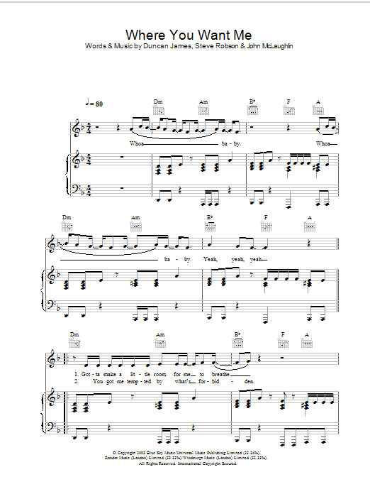 Learn to play Blue Where You Want Me sheet music for Piano, Vocal & Guitar Chords in minutes. Price: 7.8900$ Blue Where You Want Me sheet music notes and chords arranged for Piano, Vocal & Guitar Chords
