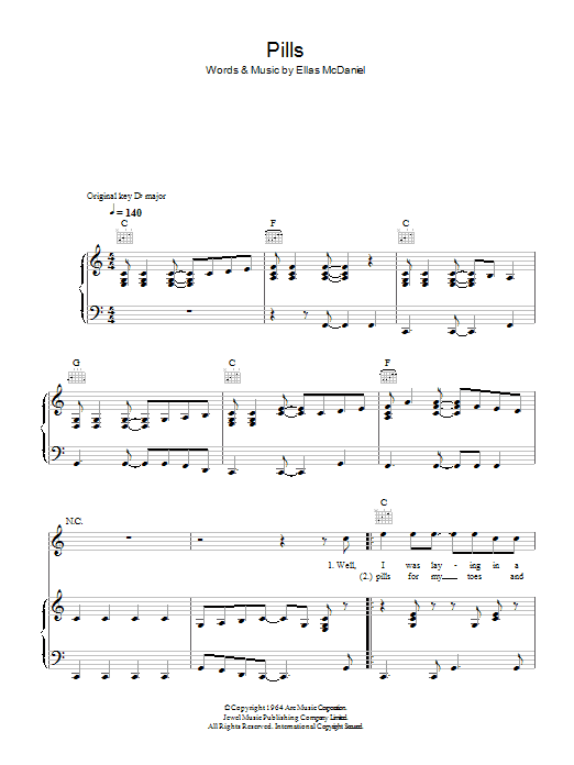 Learn to play Bo Diddley Pills sheet music for Piano, Vocal & Guitar Chords in minutes. Price: 7.8900$ Bo Diddley Pills sheet music notes and chords arranged for Piano, Vocal & Guitar Chords