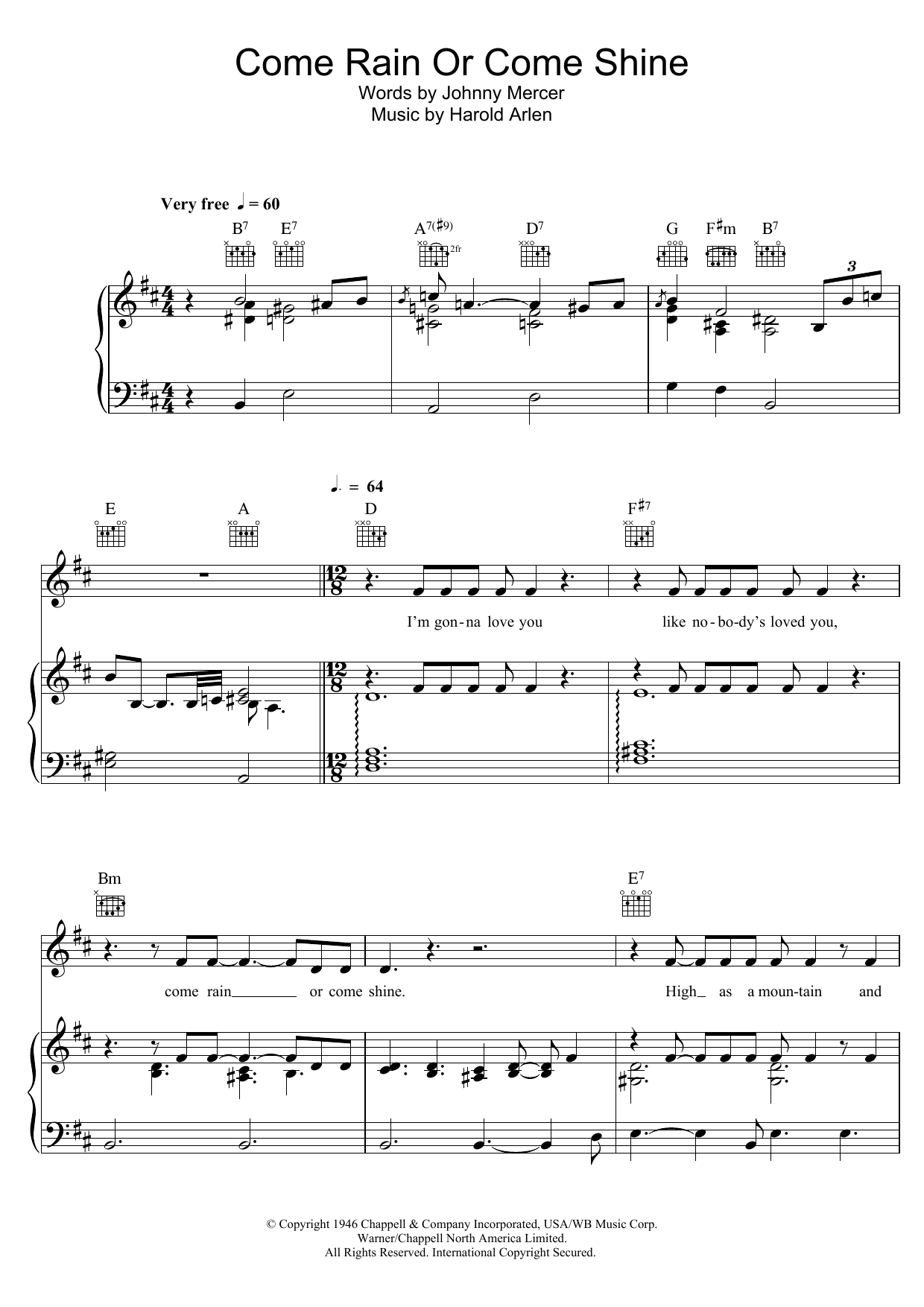 Bob Dylan Come Rain Or Come Shine sheet music notes and chords. Download Printable PDF.