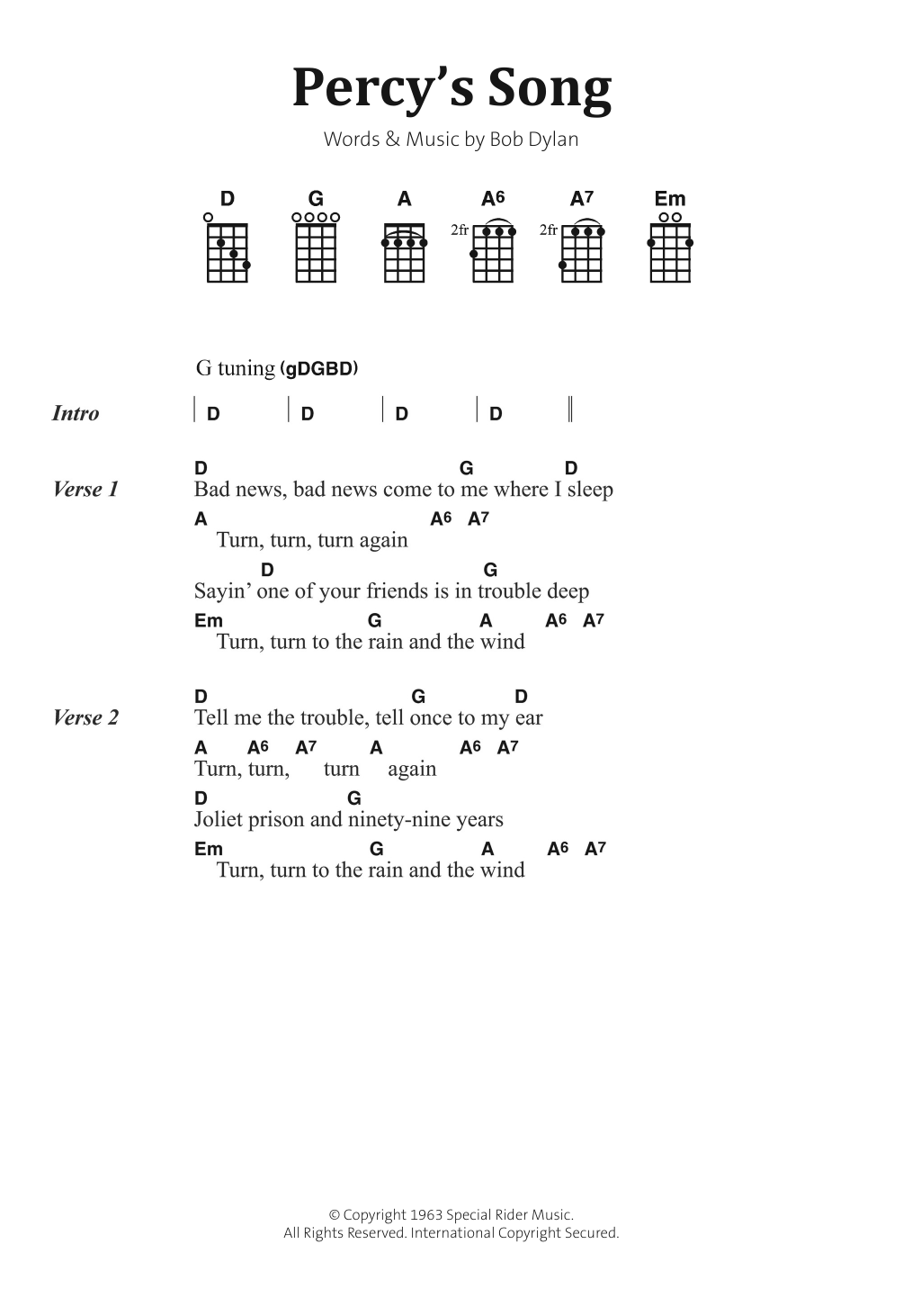 Learn to play Bob Dylan Percy's Song sheet music for Piano, Vocal & Guitar Chords in minutes. Price: 7.8900$ Bob Dylan Percy's Song sheet music notes and chords arranged for Piano, Vocal & Guitar Chords
