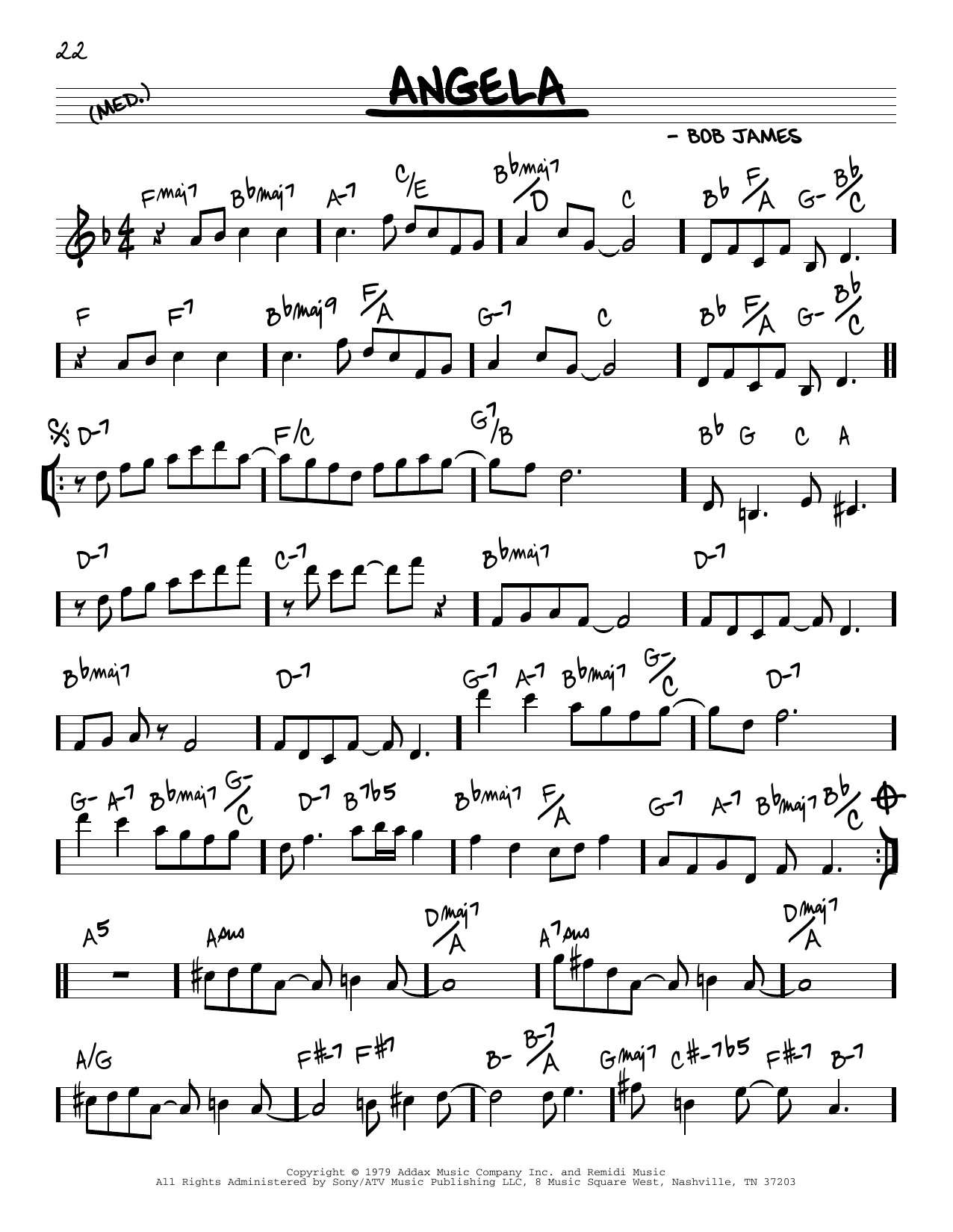 Bob James Angela sheet music notes and chords. Download Printable PDF.