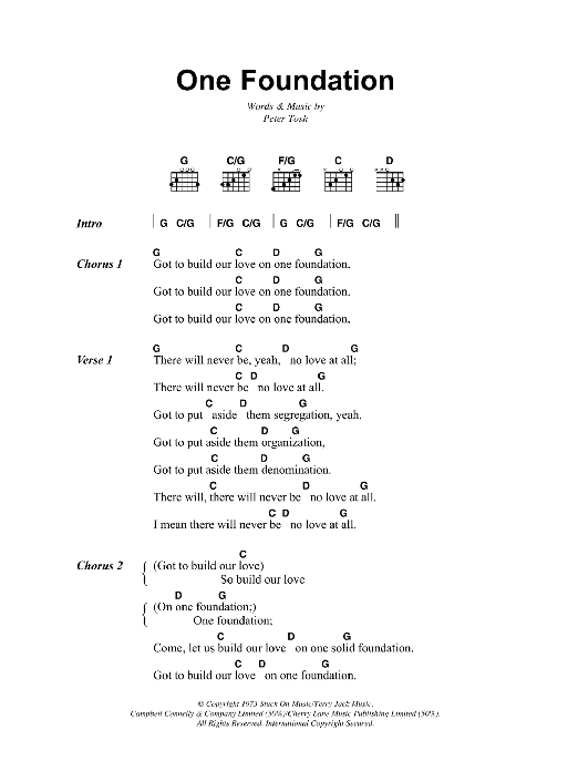 Bob Marley One Foundation sheet music notes and chords. Download Printable PDF.